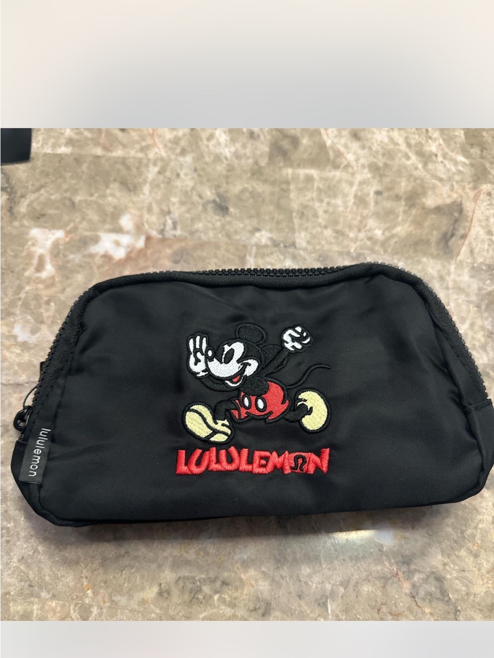 New Lululemon Black Mickey Mouse Embroidered belt bag